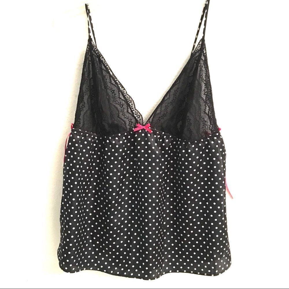 Apt. 9 polkadot & lace chemise teddy top XXL‎